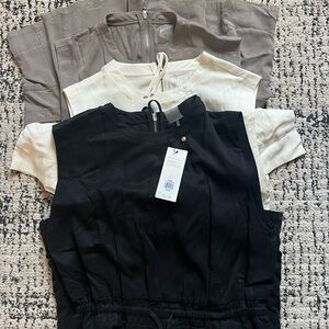 CALIA by Carrie Underwood Black, Cream, Taupe Sleeveless Romper Set